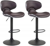 2er Set Barhocker Las Vegas V2 Kunstleder schwarz braun 2er Set Barhocker Las Vegas V2 Kunstleder schwarz braun