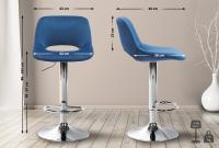 2er Set Barhocker Camden Samt chrom blau 2er Set Barhocker Camden Samt chrom blau