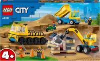 City Baufahrzeuge und Kran mit Abrissbir City Baufahrzeuge und Kran mit Abrissbir
