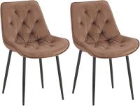 2er Set Esszimmerstuhl Wallace Samt braun 2er Set Esszimmerstuhl Wallace Samt braun
