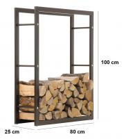 Kaminholzständer Keri 25x80x100 schwarz-matt 