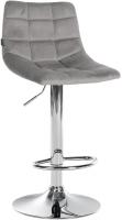 2er Set Barhocker Jerry Samt chrom grau 2er Set Barhocker Jerry Samt chrom grau