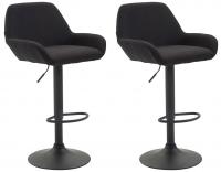 2er Set Barhocker Braga Stoff schwarz schwarz 