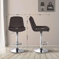 Barhocker Laurel Stoff chrom dunkelgrau 