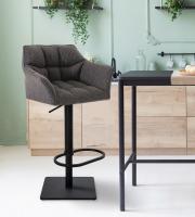 2er Set Barhocker Damaso Stoff schwarz titangrau 2er Set Barhocker Damaso Stoff schwarz titangrau