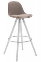 Barhocker Franklin Stoff Rund Weiß (eiche) taupe Barhocker Franklin Stoff Rund Weiß (eiche) taupe