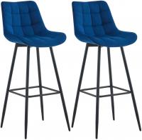 2er Set Barhocker Dartford Samt blau 2er Set Barhocker Dartford Samt blau