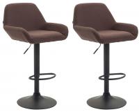 2er Set Barhocker Braga Stoff schwarz braun 2er Set Barhocker Braga Stoff schwarz braun