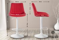 2er Set Barhocker Toni Stoff weiß rot 2er Set Barhocker Toni Stoff weiß rot