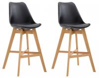 2er Set Barhocker Cannes Kunststoff natura schwarz 2er Set Barhocker Cannes Kunststoff natura schwarz