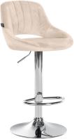 Barhocker Milet Samt chrom creme Barhocker Milet Samt chrom creme