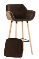 2er Set Barhocker Grant Samt braun 2er Set Barhocker Grant Samt braun