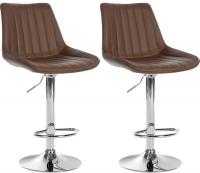 2er Set Barhocker Toni Kunstleder chrom braun 2er Set Barhocker Toni Kunstleder chrom braun