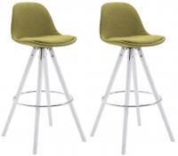2er Set Barhocker Franklin Stoff rund weiß (eiche) grün 2er Set Barhocker Franklin Stoff rund weiß (eiche) grün
