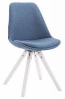 4er Set Besucherstuhl Toulouse Stoff Square weiß (eiche) blau 