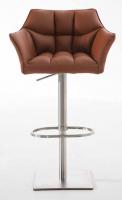 2er Set Barhocker Damaso Kunstleder edelstahl hellbraun 
