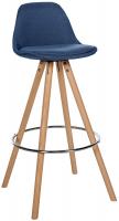 Barhocker Corbin Stoff Rund natura blau Barhocker Corbin Stoff Rund natura blau