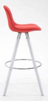 2er Set Barhocker Franklin Stoff rund weiß (eiche) rot 