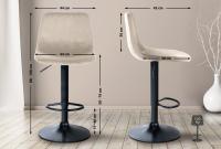 2er Set Barhocker Divo Samt Schwarz creme 2er Set Barhocker Divo Samt Schwarz creme