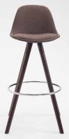 2er Set Barhocker Franklin Stoff rund cappuccino (eiche) braun 