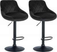 2er Set Barhocker Lazio Samt schwarz schwarz 2er Set Barhocker Lazio Samt schwarz schwarz