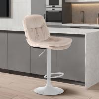Barhocker Laurel Samt weiß creme Barhocker Laurel Samt weiß creme