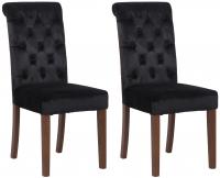 2er Set Esszimmerstühle Lisburn Samt schwarz 2er Set Esszimmerstühle Lisburn Samt schwarz