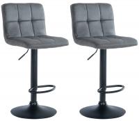 2er Set Barhocker Peru Samt schwarz dunkelgrau 2er Set Barhocker Peru Samt schwarz dunkelgrau