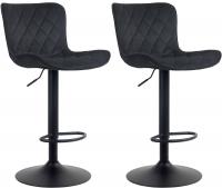 2er Set Barhocker Emma Samt schwarz 2er Set Barhocker Emma Samt schwarz