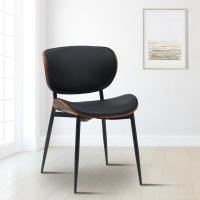 2er Set Besucherstuhl Enid Kunstleder walnuss/schwarz 