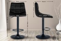2er Set Barhocker Jerry Samt schwarz schwarz 