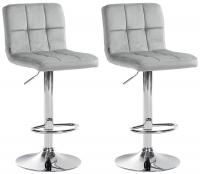 2er Set Barhocker Peru Samt chrom grau 2er Set Barhocker Peru Samt chrom grau