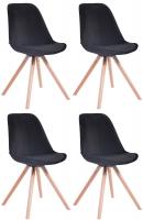 4er Set Stühle Toulouse Samt Rund natura schwarz