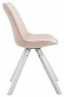 4er Set Besucherstuhl Toulouse Stoff Square weiß (eiche) creme 