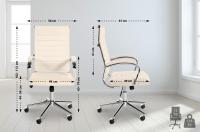 Bürostuhl Mollis Echtleder creme Bürostuhl Mollis Echtleder creme