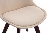 4er Set Besucherstühle Borneo V2 Walnuss Stoff  creme 
