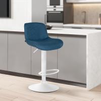 Barhocker Solon Weiß Stoff blau Barhocker Solon Weiß Stoff blau