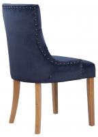 4er Set Esszimmerstühle Aberdeen Samt antik-hell blau 