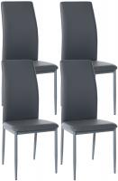 4er Set Esszimmerstühle Savino Kunstleder grau 4er Set Esszimmerstühle Savino Kunstleder grau