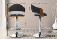 Barhocker Nilse Stoff chrom walnuss/schwarz 