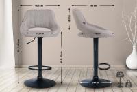 2er Set Barhocker Milet Stoff B grau 