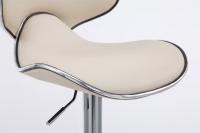 2er Set Barhocker Las Vegas V2 Kunstleder chrom creme 