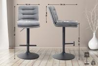 2er Set Barhocker Damar Stoff schwarz grau 2er Set Barhocker Damar Stoff schwarz grau