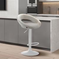 Barhocker Olinda Samt weiß creme Barhocker Olinda Samt weiß creme