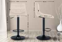 2er Set Barhocker Jerry Samt schwarz creme 2er Set Barhocker Jerry Samt schwarz creme