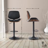 2er Set Barhocker Clawson Kunstleder schwarz walnuss/schwarz 2er Set Barhocker Clawson Kunstleder schwarz walnuss/schwarz