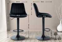 2er Set Barhocker Toni Samt schwarz schwarz 