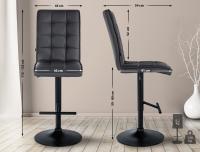 Barhocker Peking V2 Kunstleder schwarz schwarz 