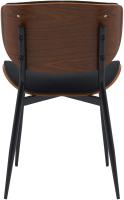 2er Set Besucherstuhl Enid Stoff  walnuss/schwarz 