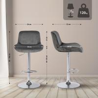 Barhocker Solon Chrom Samt dunkelgrau Barhocker Solon Chrom Samt dunkelgrau